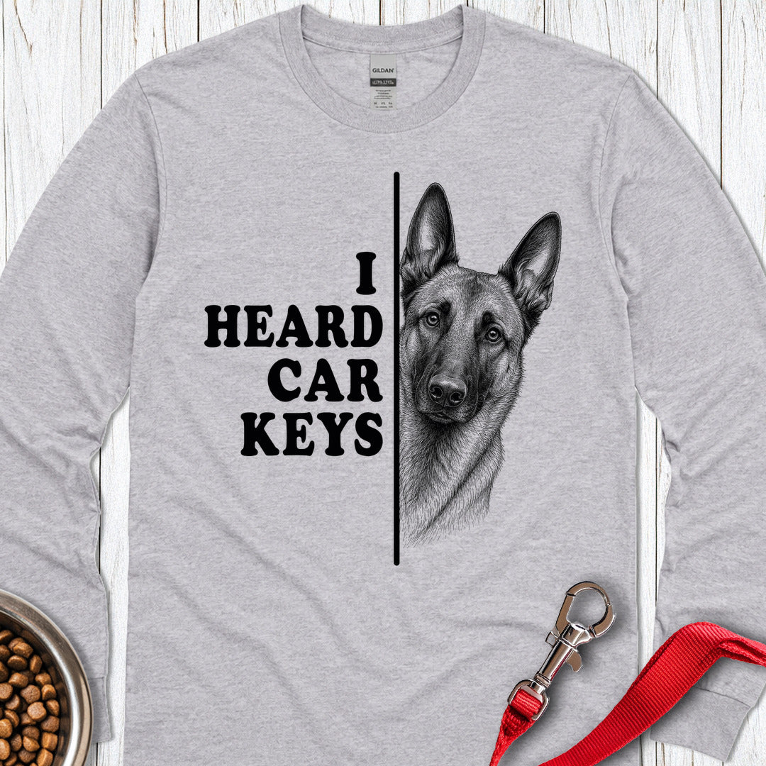 Belgian Malinois Car Keys Long Sleeve — Sport Grey