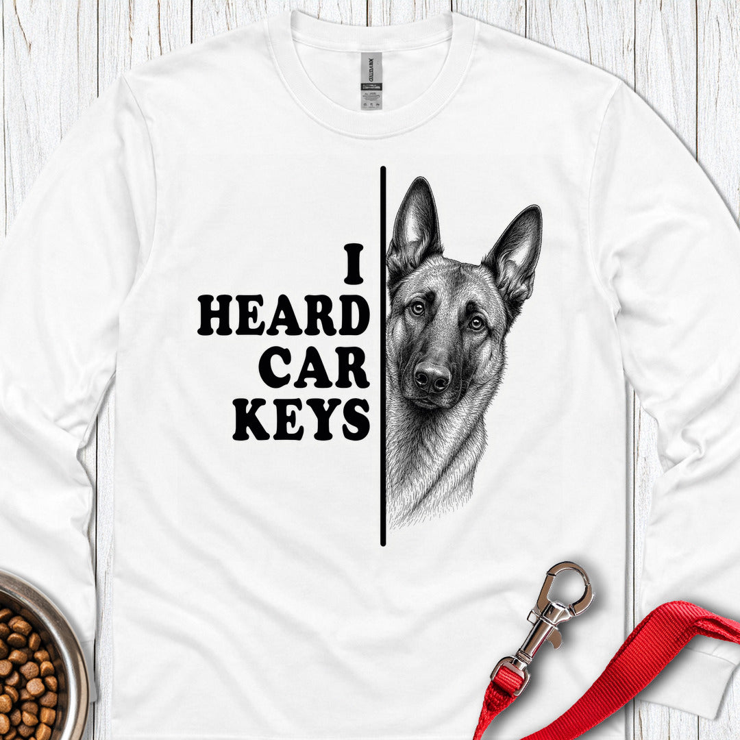 Belgian Malinois Car Keys Long Sleeve — White
