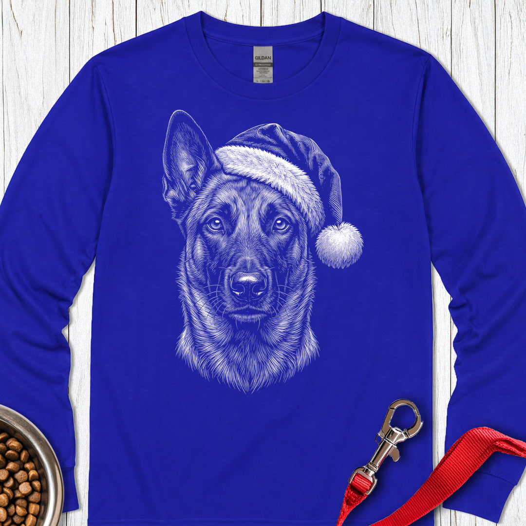 Belgian Malinois Christmas Santa Hat Long Sleeve — Royal