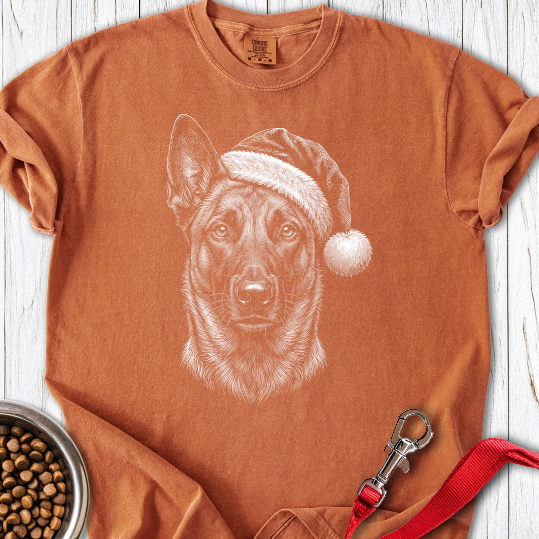 Belgian Malinois Christmas Santa Hat Premium Tee Yam