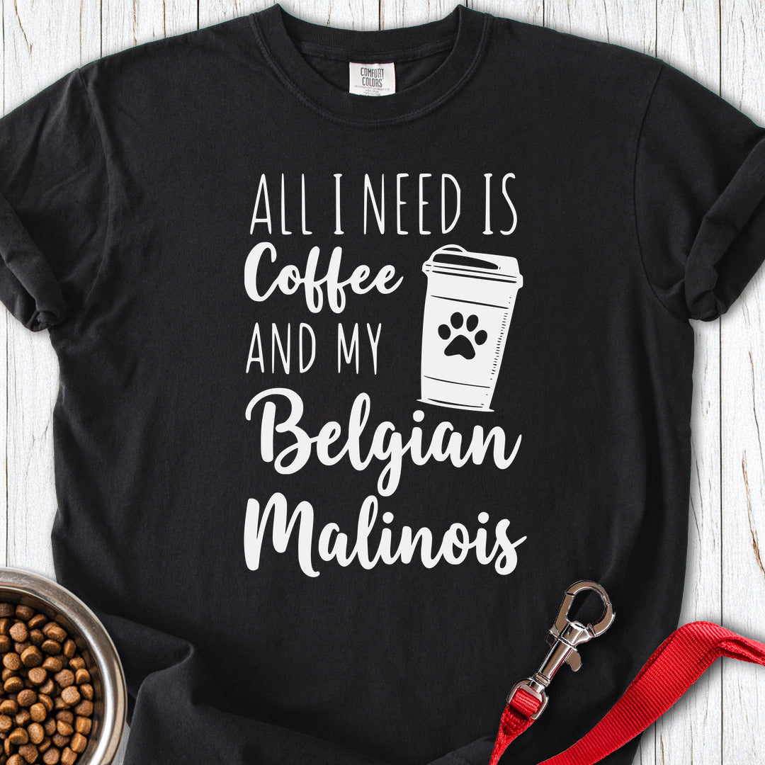 Belgian Malinois & Coffee Premium Tee Black