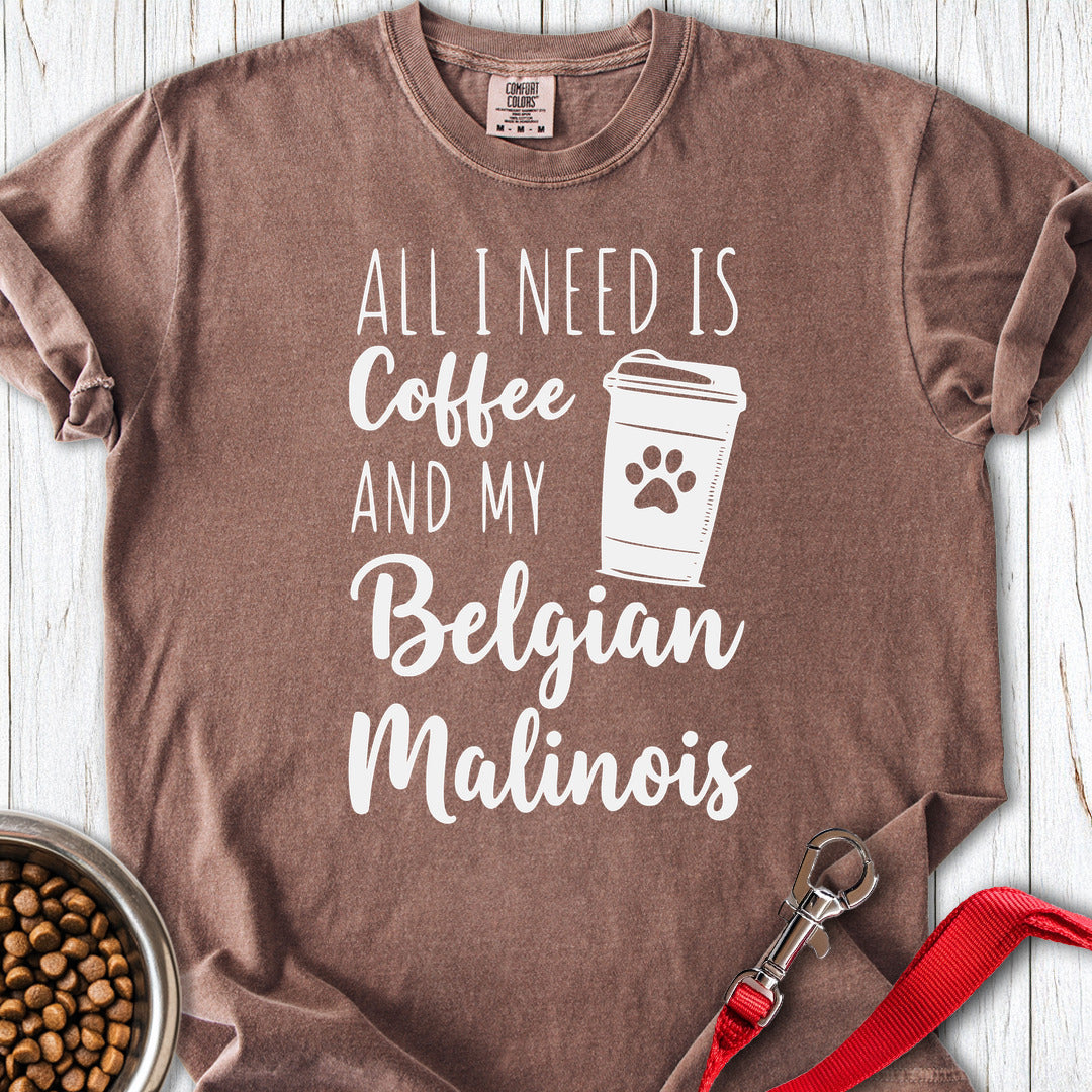Belgian Malinois & Coffee Premium Tee Espresso