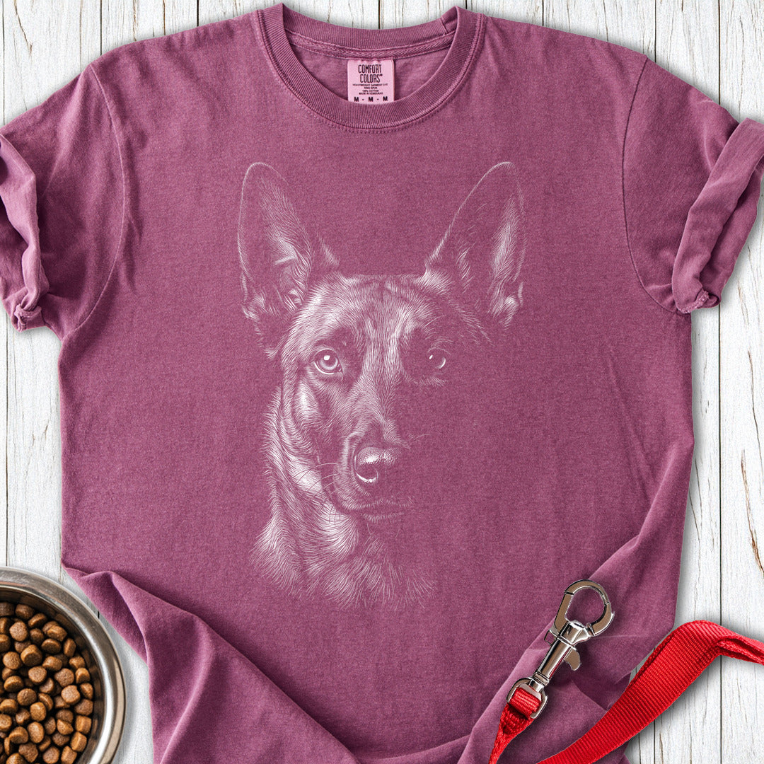 Belgian Malinois Engraved Premium Tee — Berry