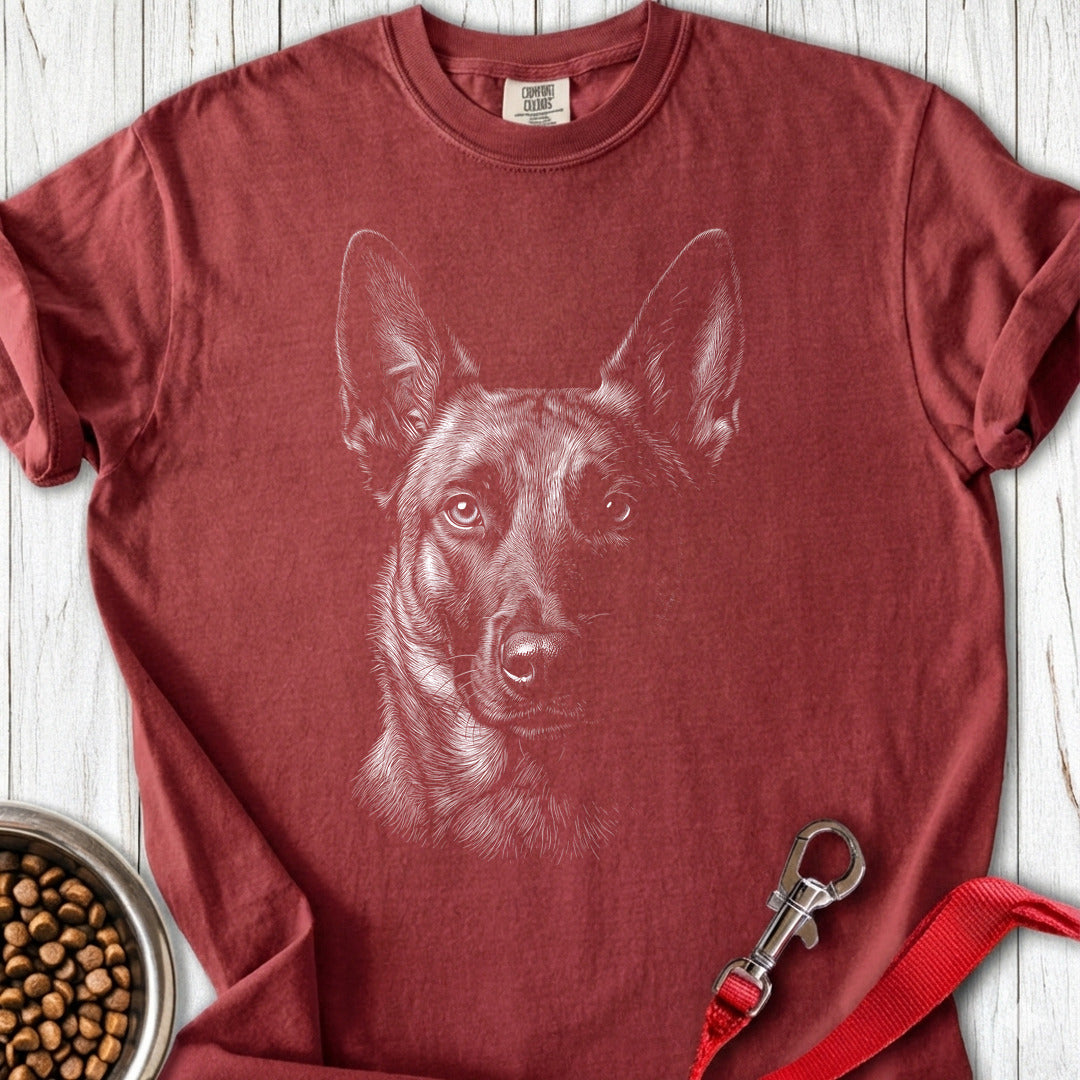 Belgian Malinois Engraved Premium Tee — Brick