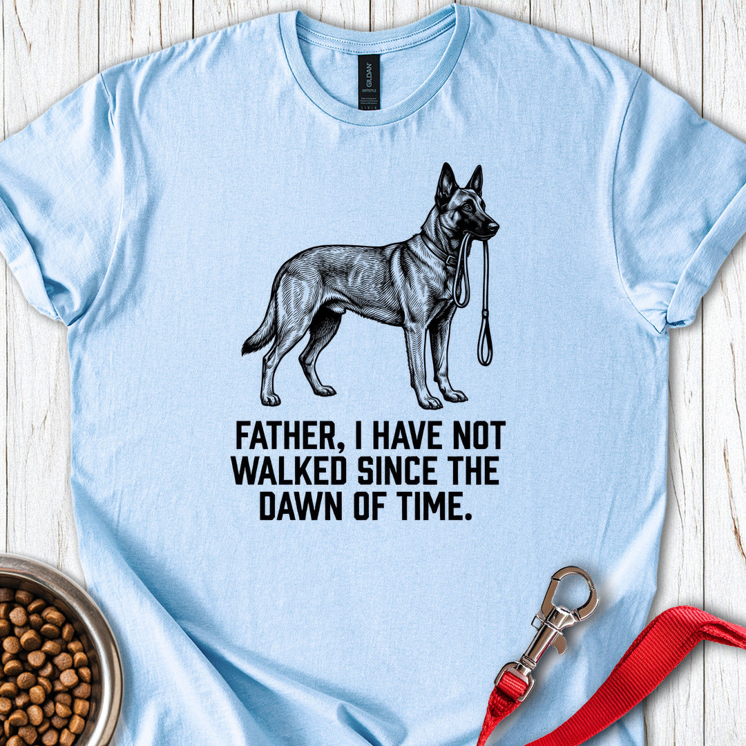 Belgian Malinois Father Walking Light Blue