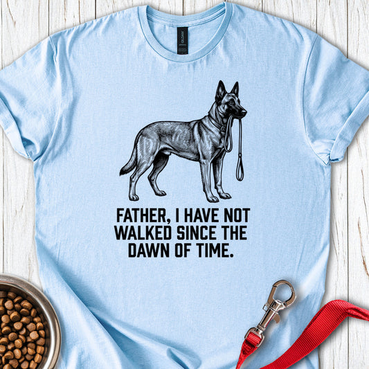 Belgian Malinois Father Walking Light Blue