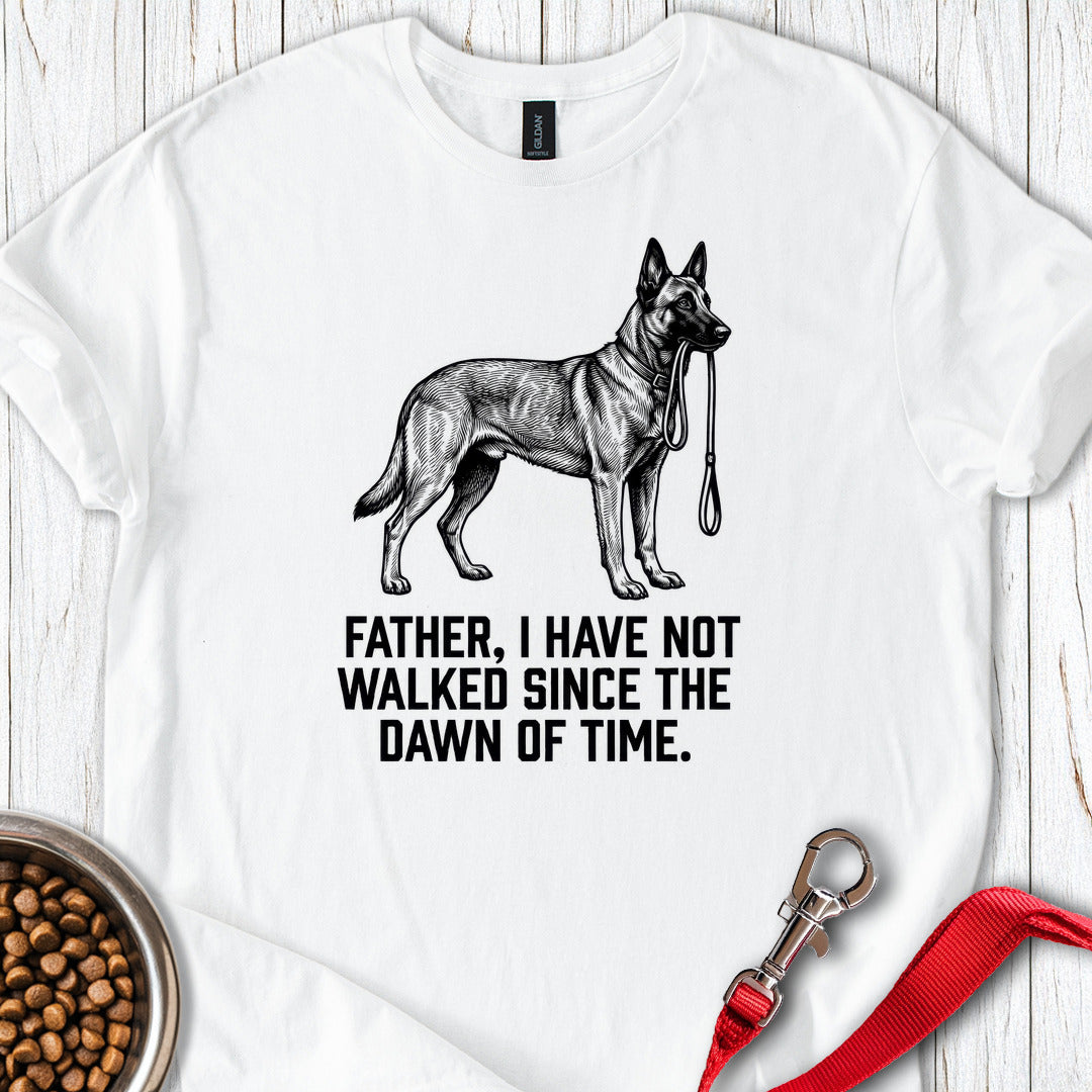 Belgian Malinois Father Walking White