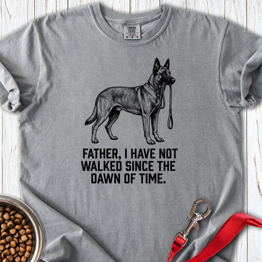 Belgian Malinois Father Walking Premium Tee — Grey