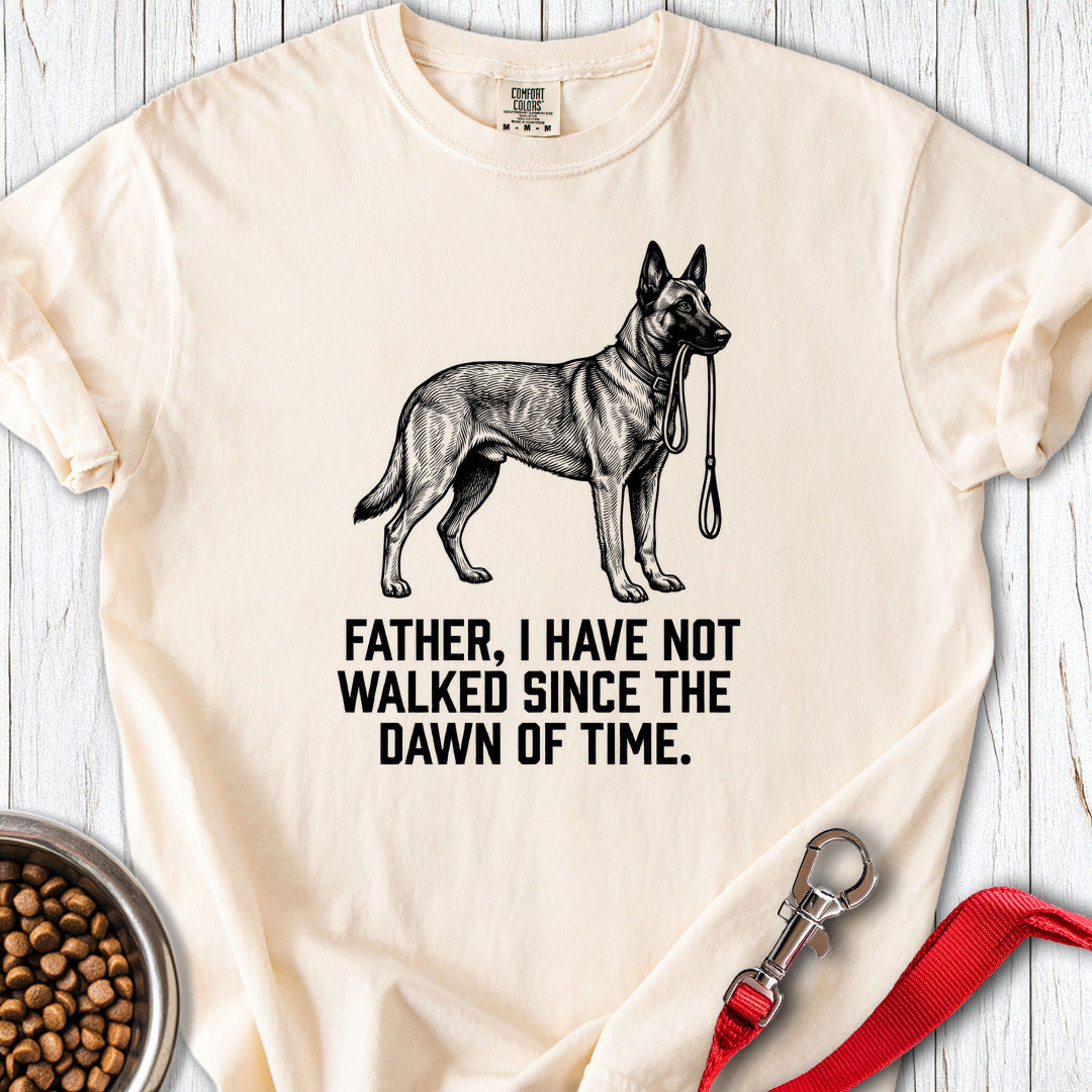 Belgian Malinois Father Walking Premium Tee Ivory