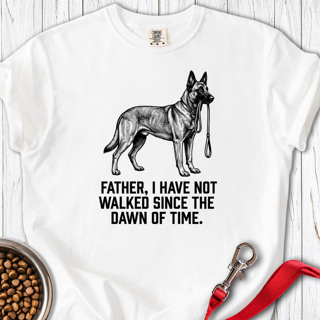 Belgian Malinois Father Walking Premium Tee White