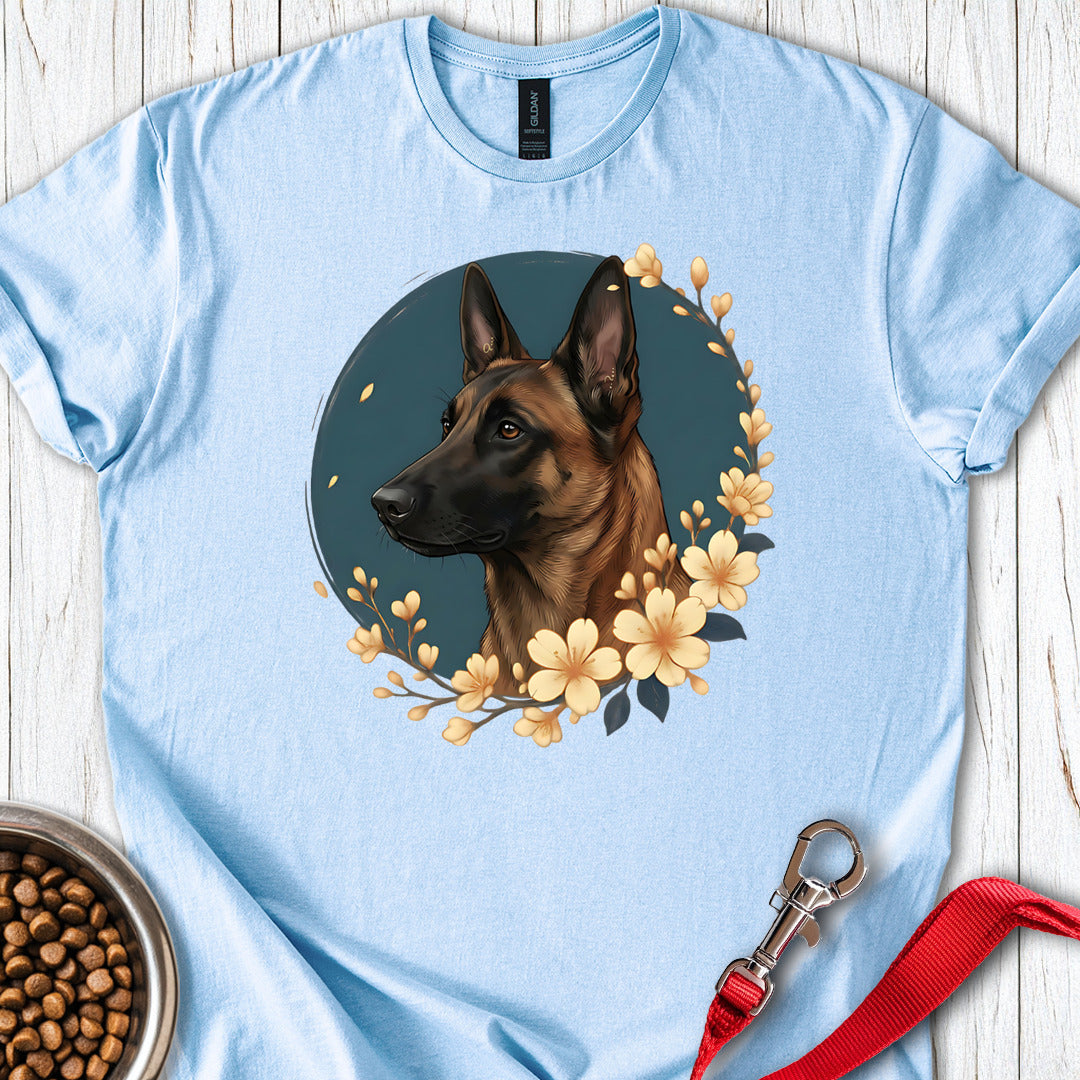 Belgian Malinois Flowers Light Blue