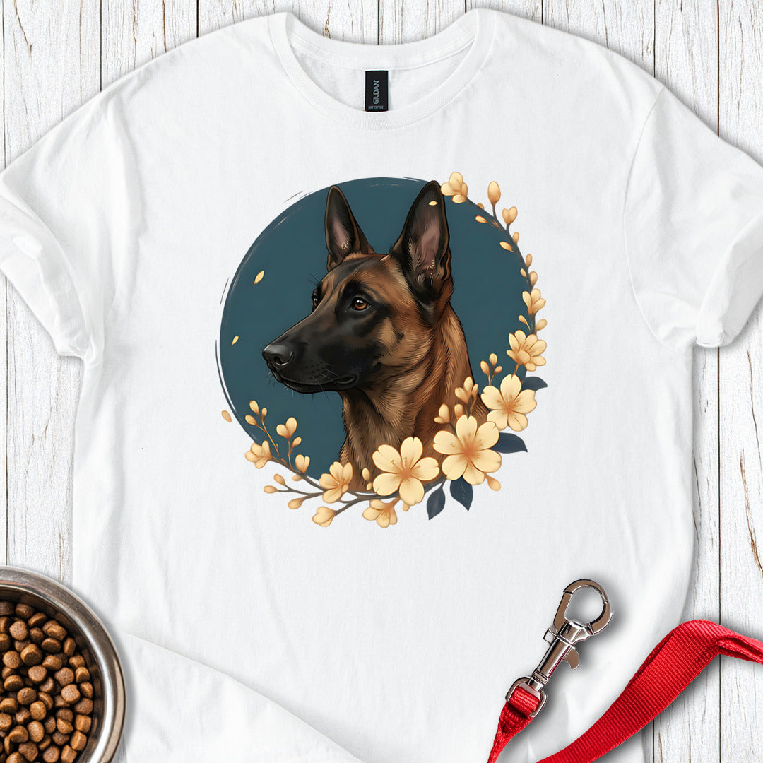 Belgian Malinois Flowers White