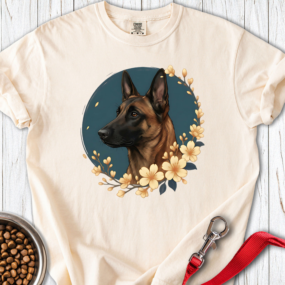 Belgian Malinois Flowers Premium Tee Ivory