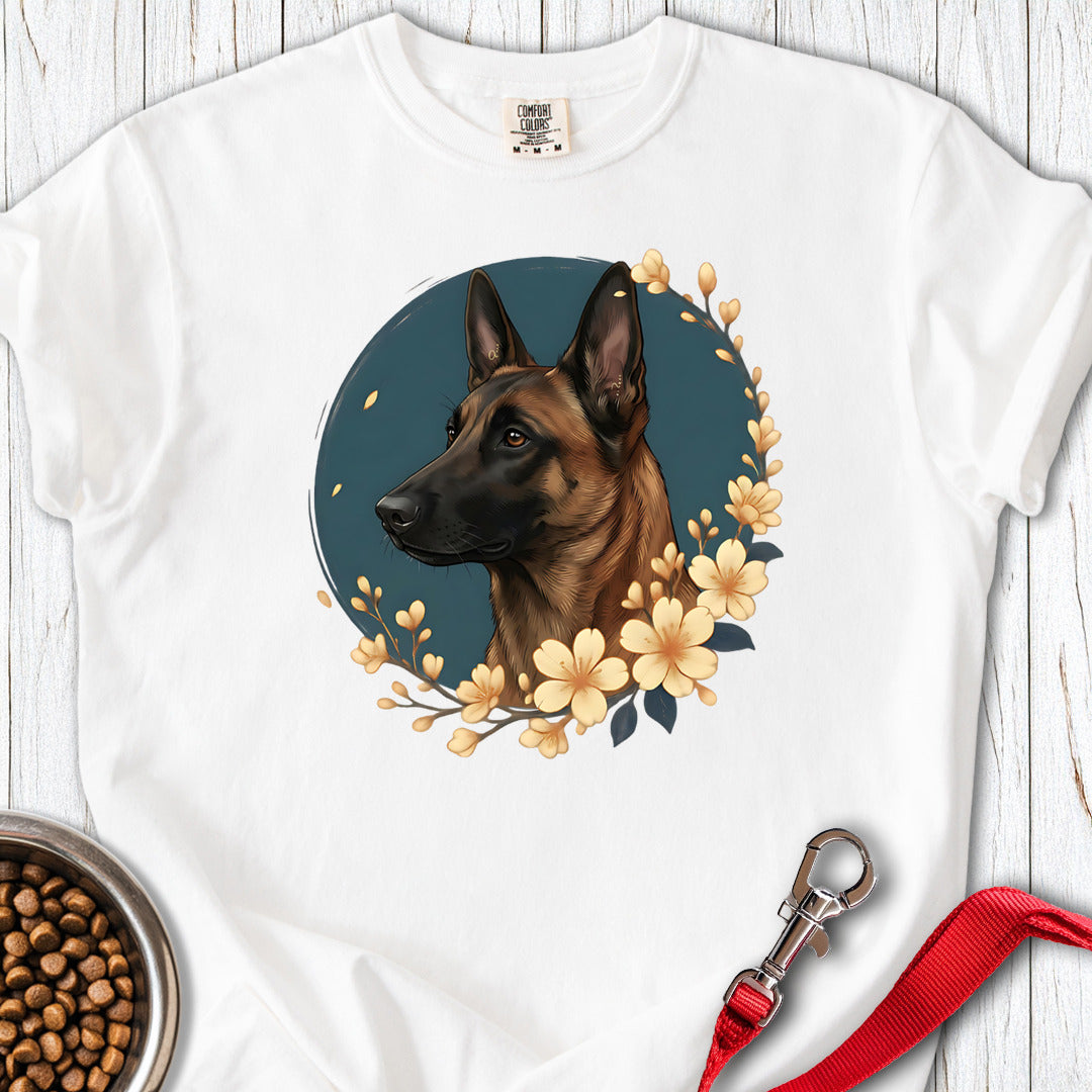 Belgian Malinois Flowers Premium Tee White