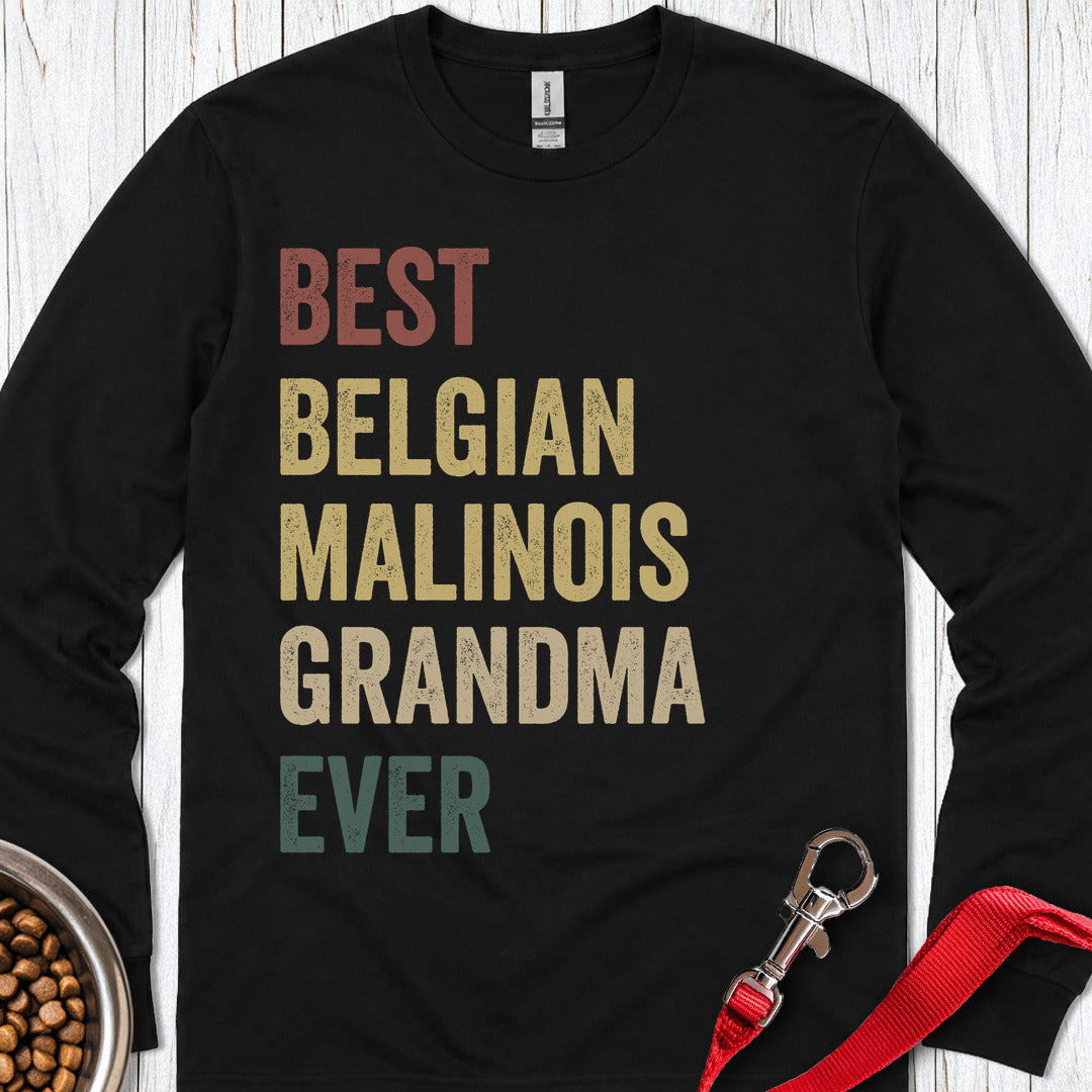 Belgian Malinois Grandma Long Sleeve — Black