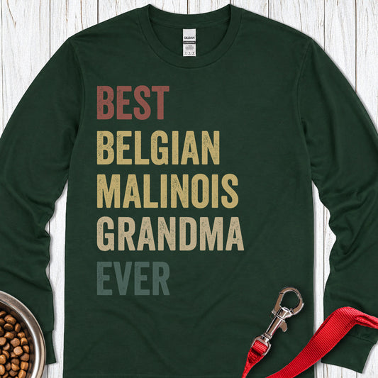 Belgian Malinois Grandma Long Sleeve — Forest Green