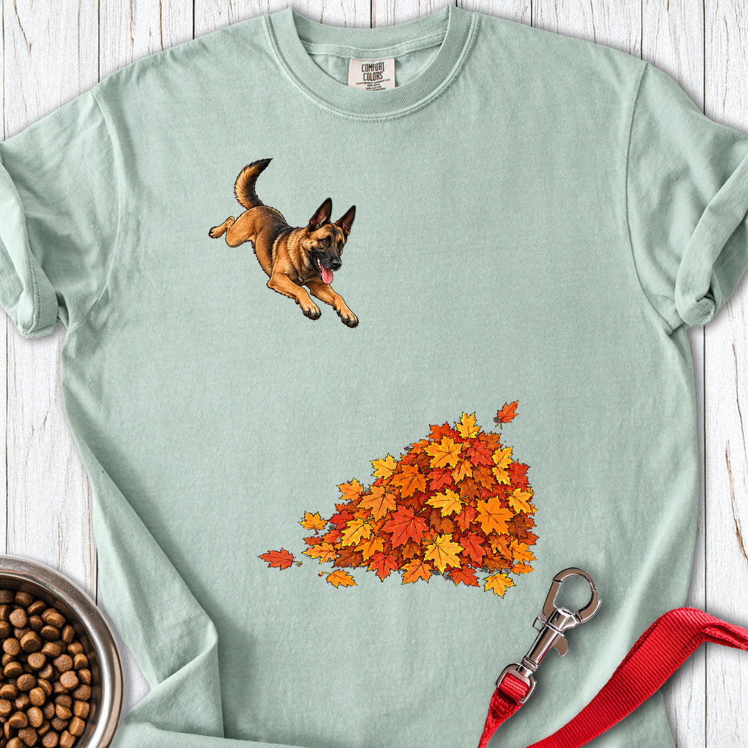 Belgian Malinois Leaf Pile Premium Tee — Bay