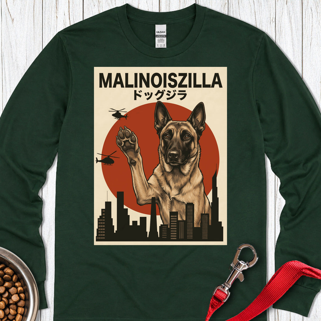 Belgian Malinois Malinoiszilla Long Sleeve — Forest Green