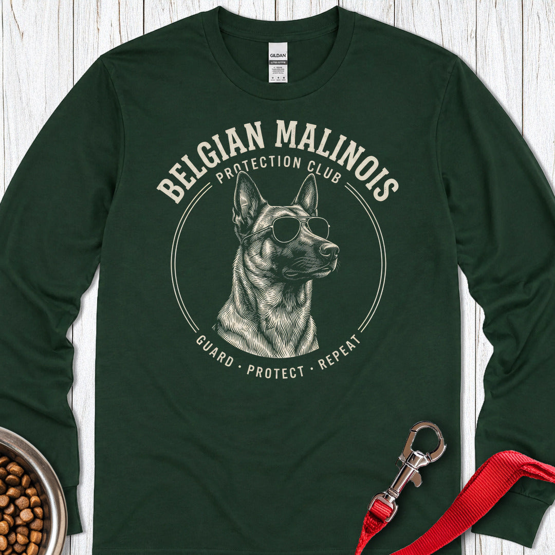 Belgian Malinois Protection Club Long Sleeve — Forest Green
