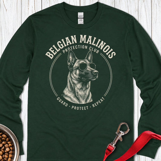 Belgian Malinois Protection Club Long Sleeve — Forest Green
