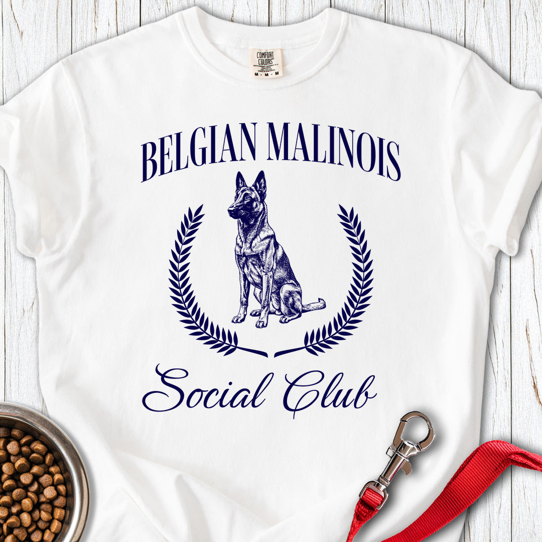 Belgian Malinois Social Club Premium Tee White