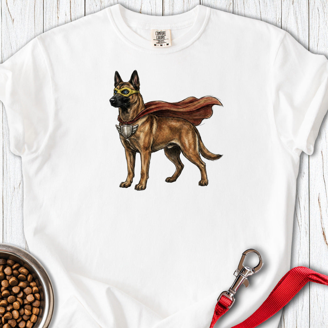 Belgian Malinois Superhero Premium Tee White
