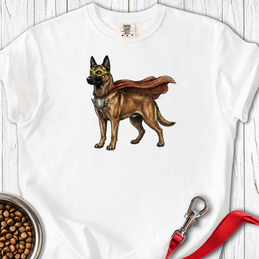 Belgian Malinois Superhero Premium Tee White