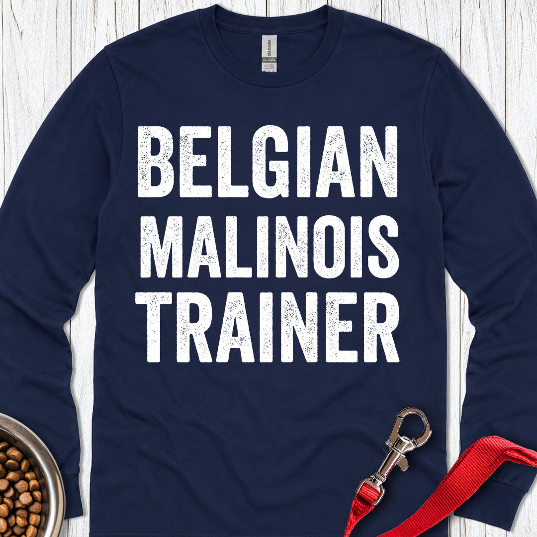 Belgian Malinois Trainer Long Sleeve — Navy