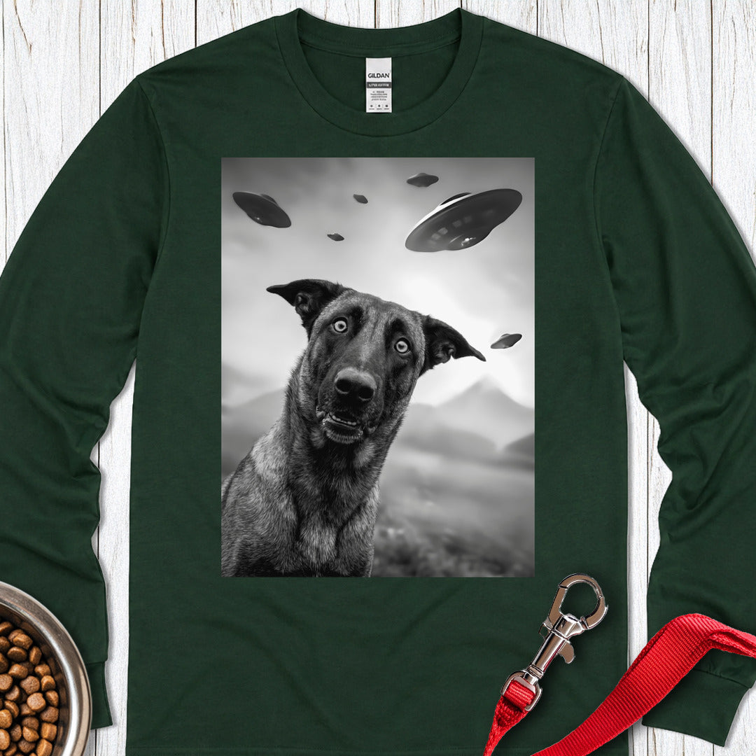Belgian Malinois UFO Long Sleeve — Forest Green