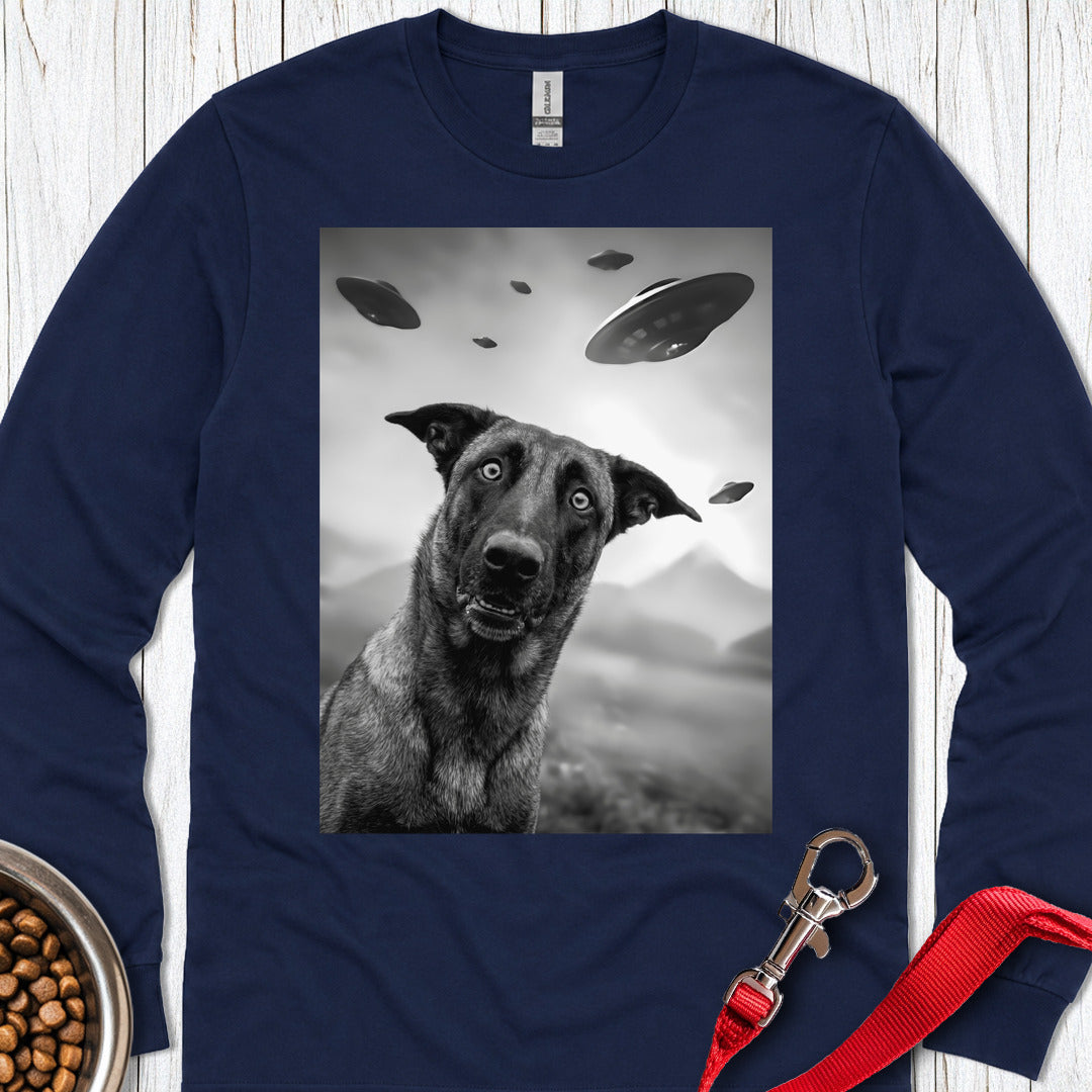 Belgian Malinois UFO Long Sleeve — Navy