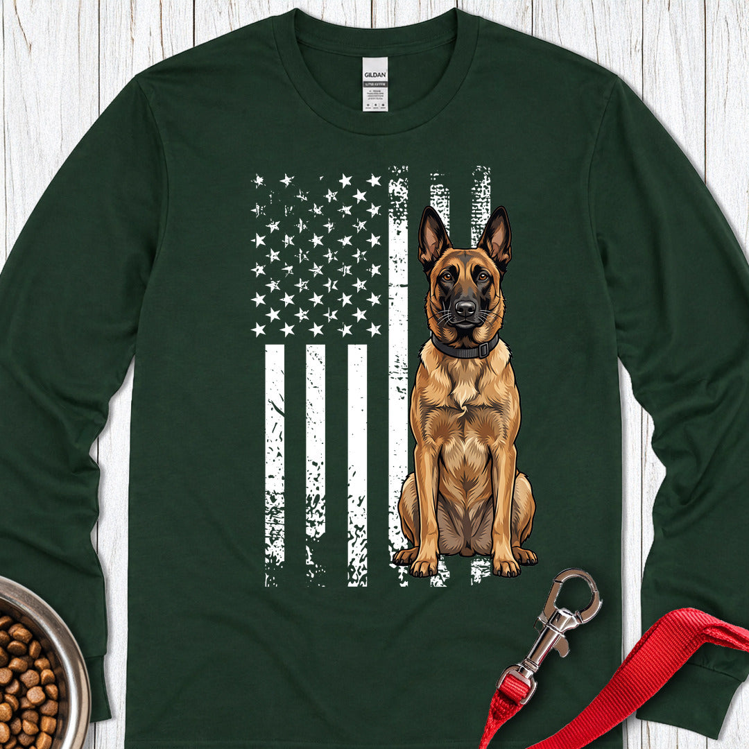 Belgian Malinois USA Long Sleeve — Forest Green