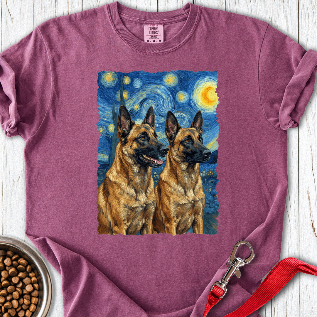 Belgian Malinois Van Gogh Premium Tee Berry