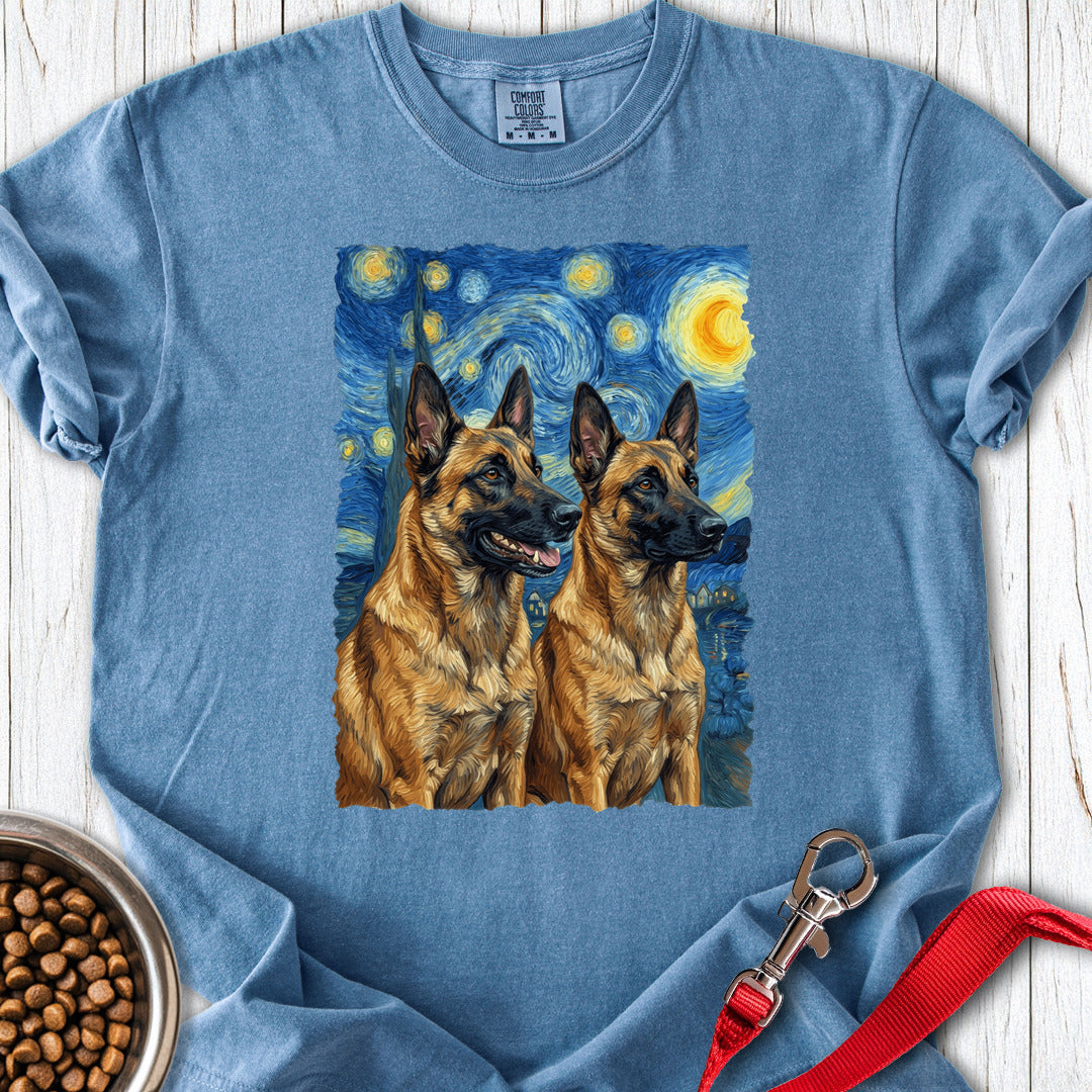 Belgian Malinois Van Gogh Premium Tee Blue Jean