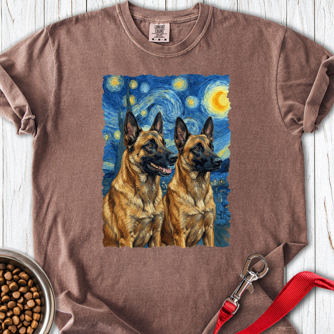 Belgian Malinois Van Gogh Premium Tee Espresso