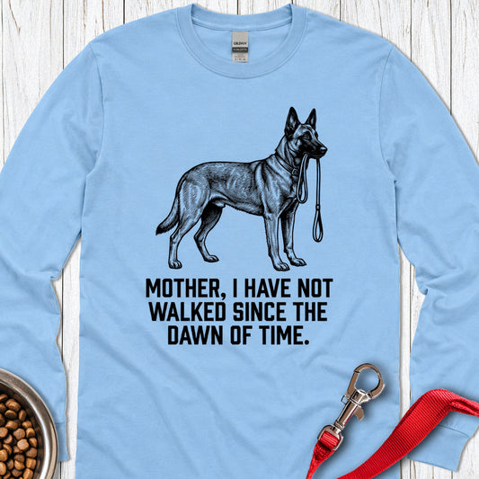 Belgian Malinois Walking Long Sleeve — Carolina Blue