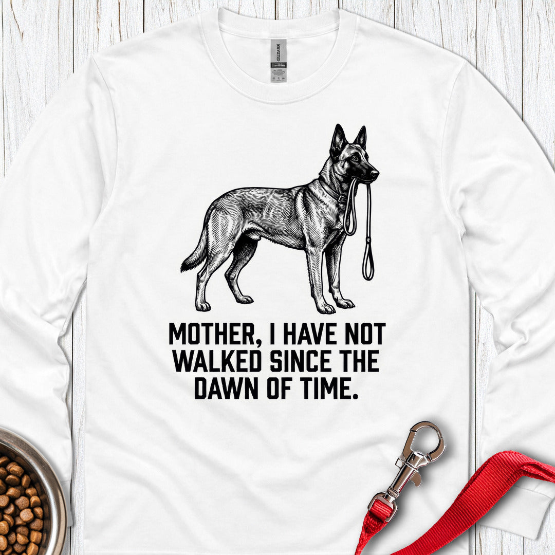 Belgian Malinois Walking Long Sleeve — White