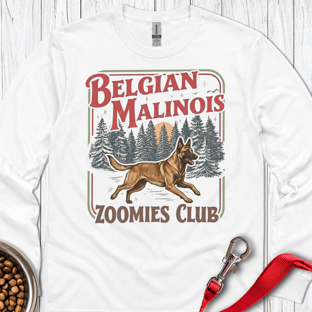 Belgian Malinois Zoomies Club Long Sleeve — White