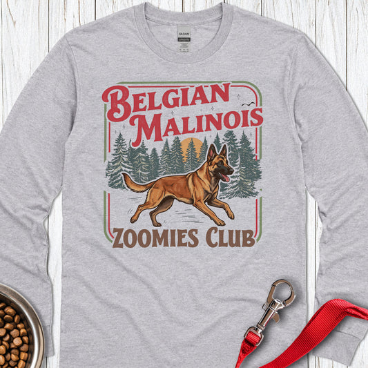Belgian Malinois Zoomies Long Sleeve — Sport Grey