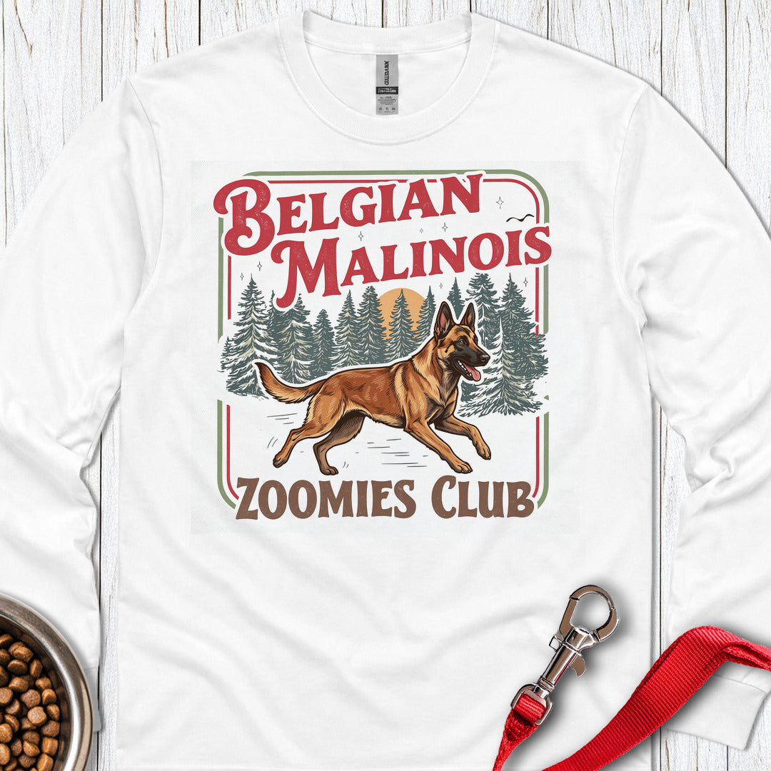 Belgian Malinois Zoomies Long Sleeve — White