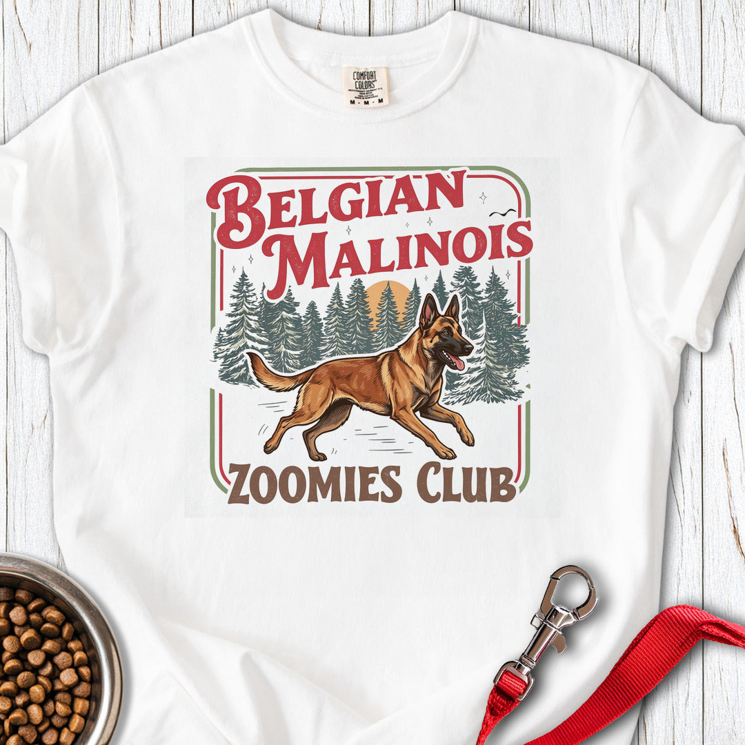 Belgian Malinois Zoomies Premium Tee White
