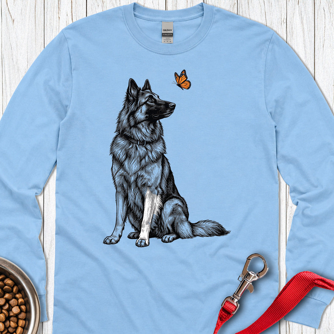 Belgian Tervuren Butterfly Long Sleeve — Carolina Blue