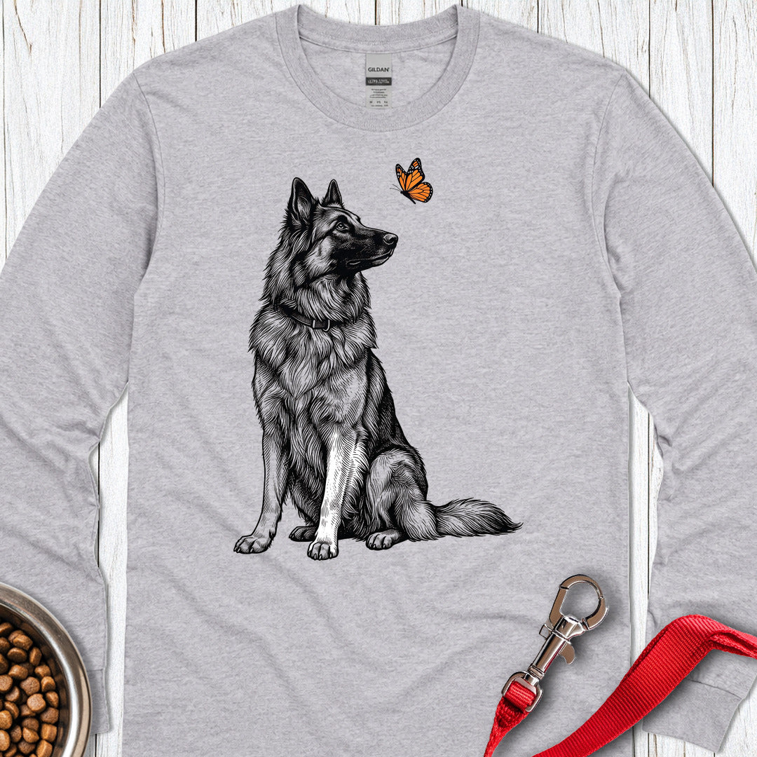 Belgian Tervuren Butterfly Long Sleeve — Sport Grey