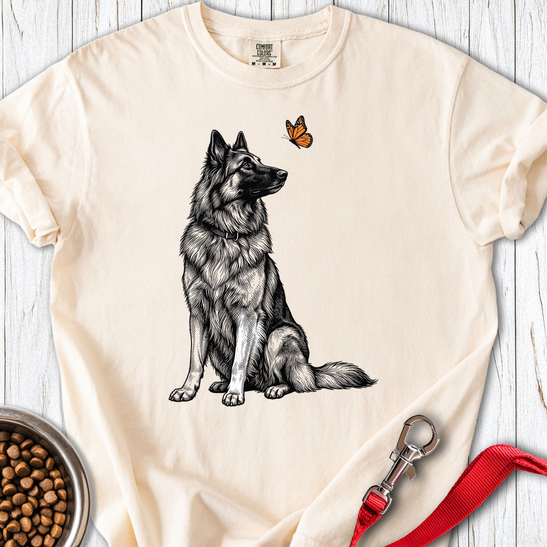 Belgian Tervuren Butterfly Premium Tee — Ivory