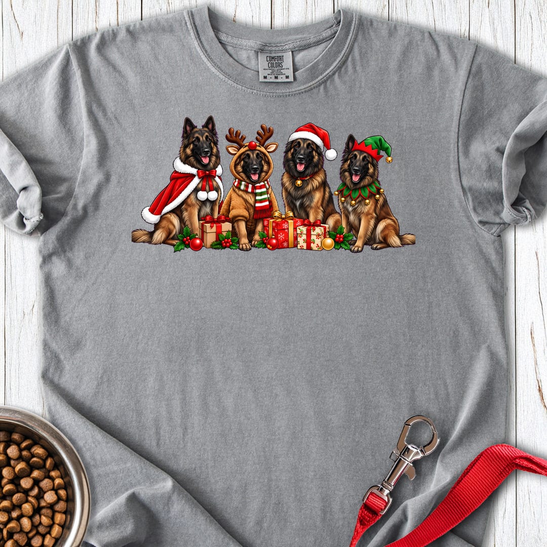 Belgian Tervuren Christmas Group Premium Tee — Grey