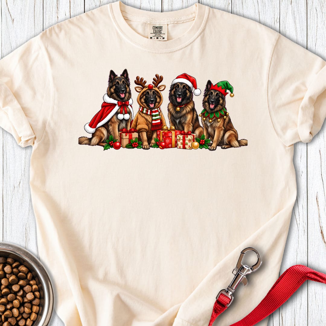 Belgian Tervuren Christmas Group Premium Tee — Ivory