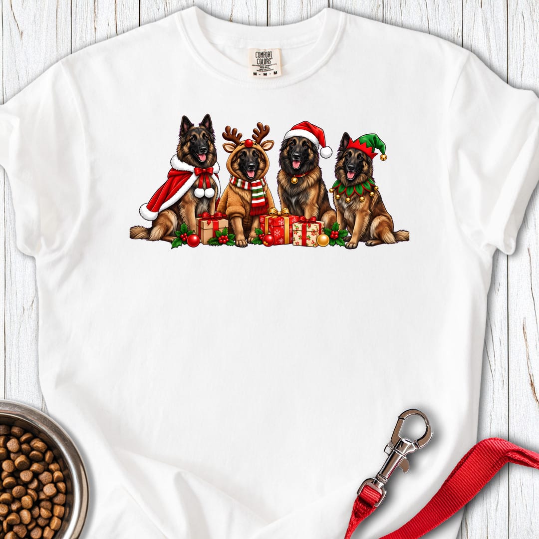 Belgian Tervuren Christmas Group Premium Tee — White