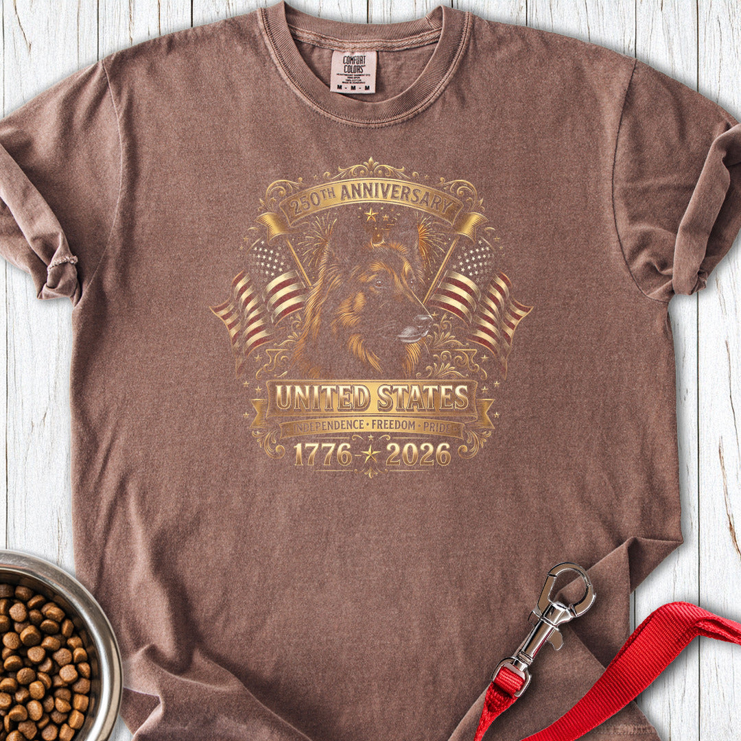 Belgian Tervuren Flag Shades Premium Tee — Espresso