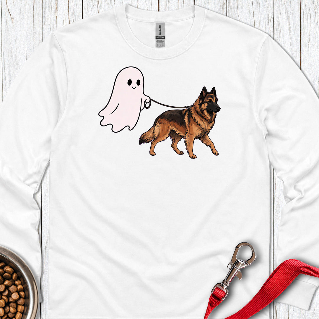Belgian Tervuren Ghost Walk Long Sleeve — White