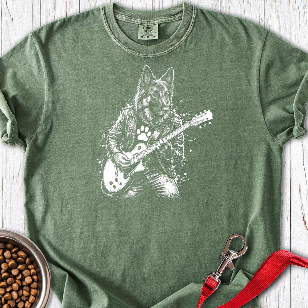 Belgian Tervuren Guitar Premium Tee — Moss