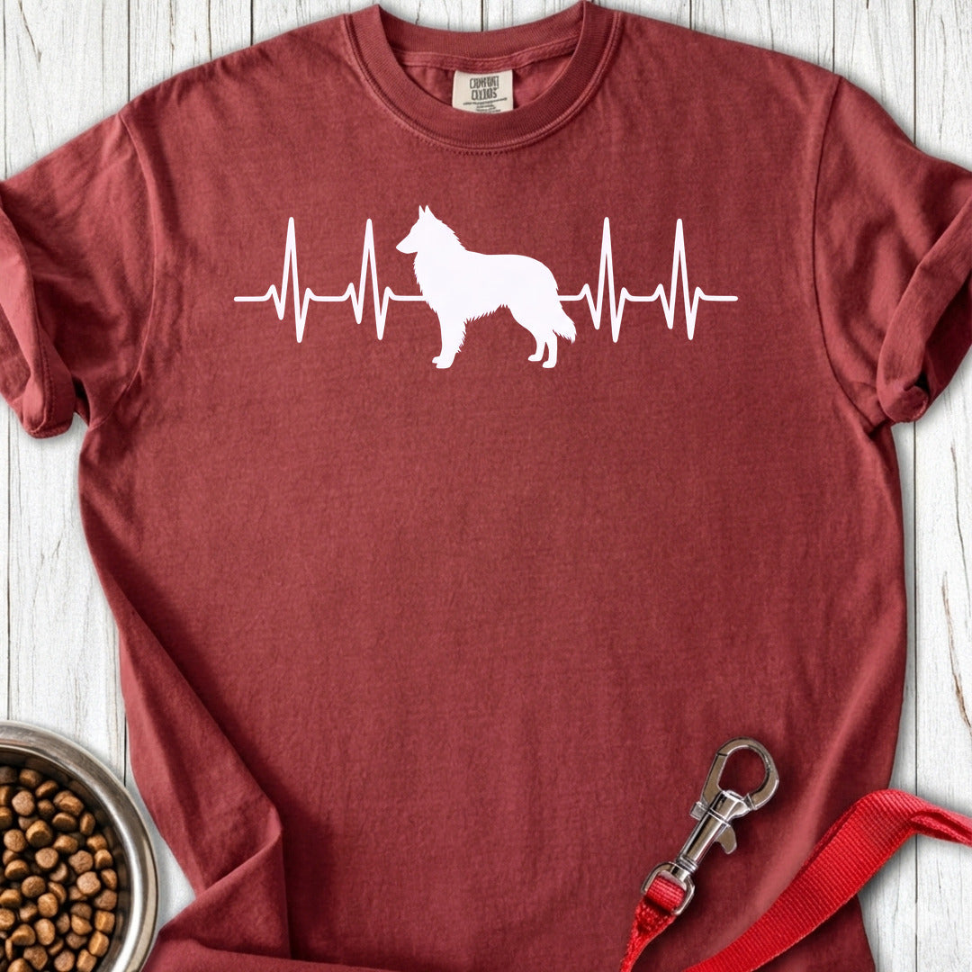 Belgian Tervuren Heartbeat Premium Tee — Brick
